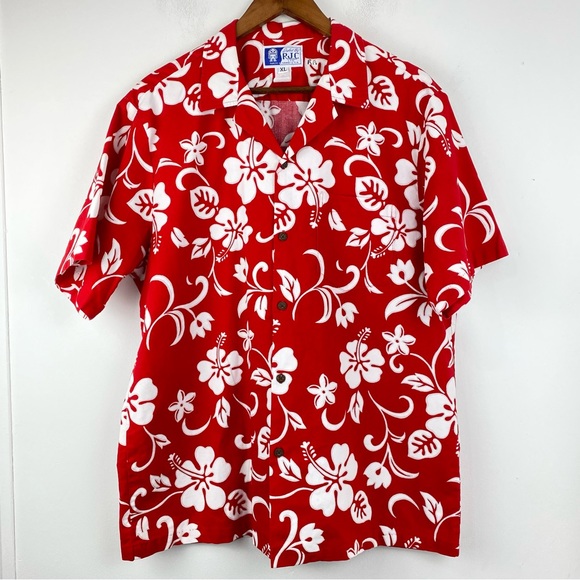 RJC Other - Vintage RJC size XL Men’s Red White Hibiscus Floral Button Up Hawaiian Shirt